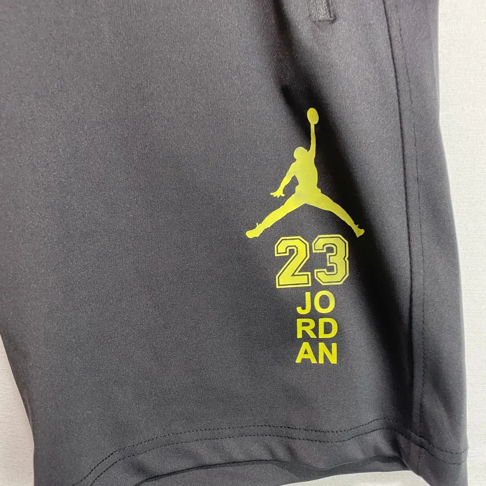 Jordan 23 Jumpman Graphic Basketball Shorts Mens XL Black  Green Zipper Pocket